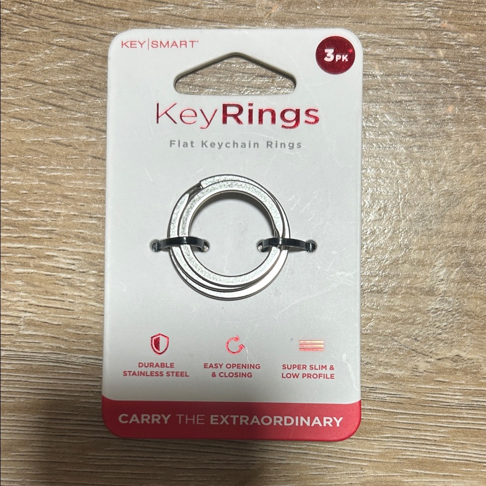 Silver Flat Keychain Rings - 3 Pack